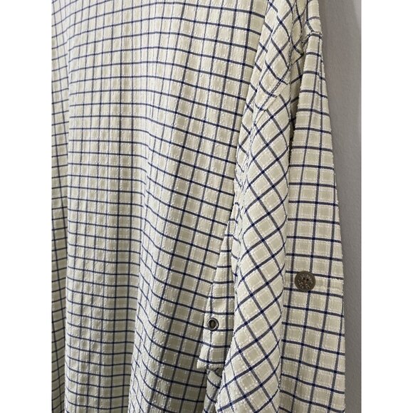 LL Bean Outdoors Textured Long Sleeve Shirt Camping Men’s L Reg Khaki Check - Picture 10 of 16